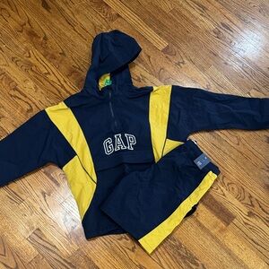 GAP Navy and Yellow Kids Hooded Windbreaker Set